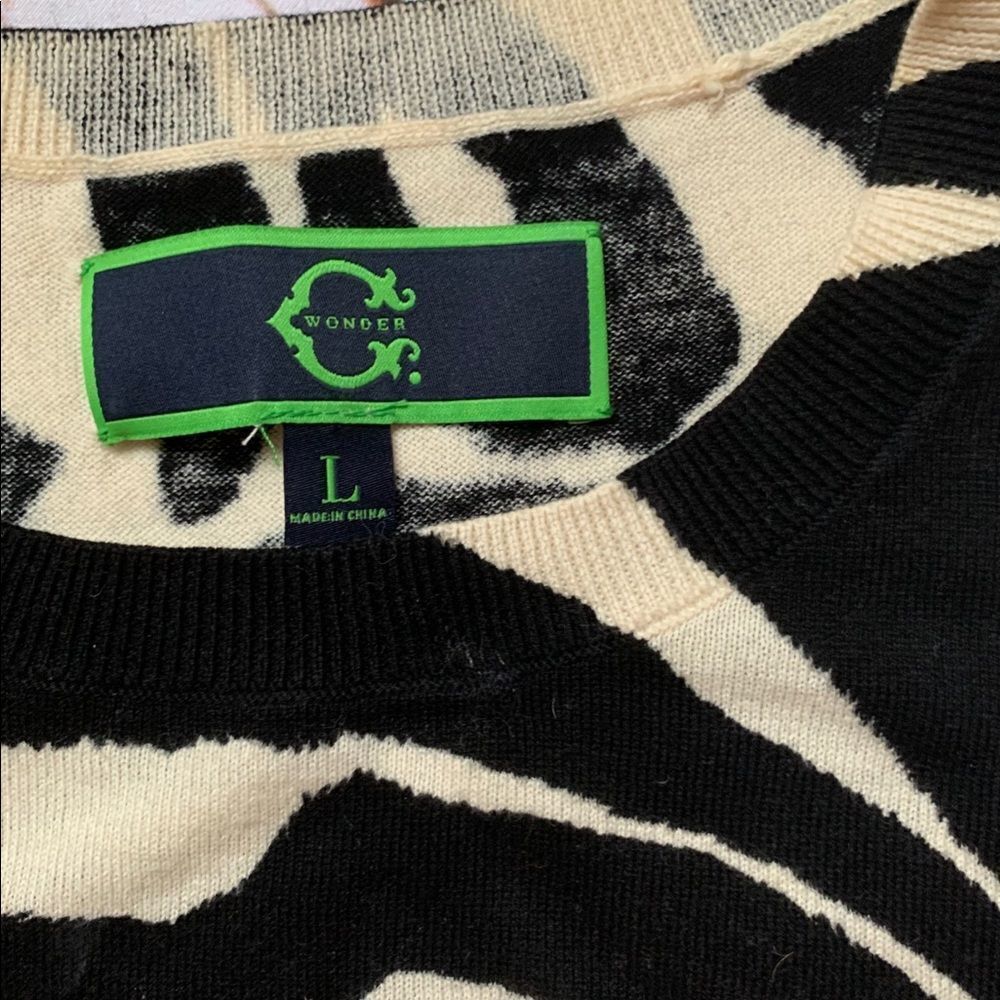 C. Wonder Zebra Stripe Sweater Large - image 2